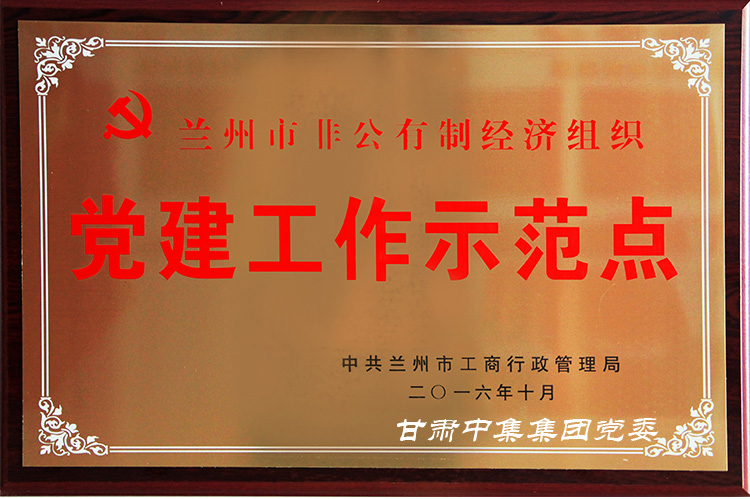 中集地產(chǎn)公司黨支部榮獲蘭州市2016年度“黨建工作示范點(diǎn)”榮譽(yù)稱號(hào)